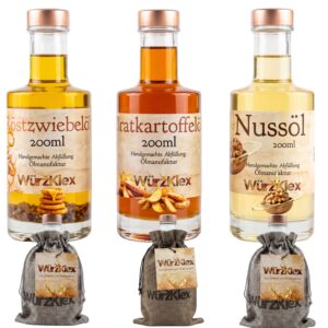 Röstzwiebel-Bratkartoffel-Nuss- Ölset