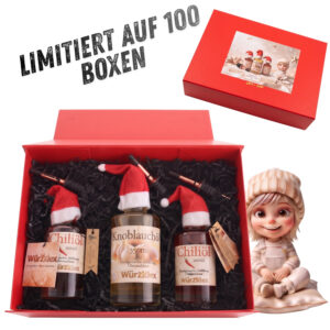 Weihnachtsbox limitiert 2 Chiliöle und  1 Knoblauchöl